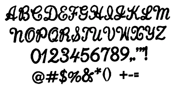 Plain Script full alphabet sample