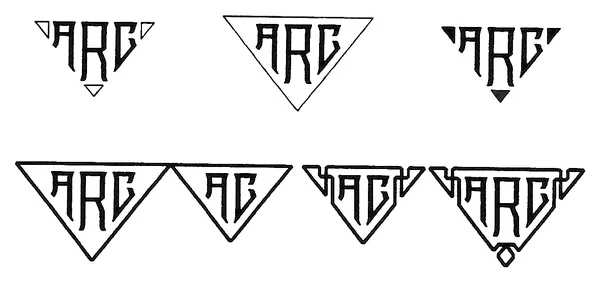 3-Letter Triangle stitched embroidery sample