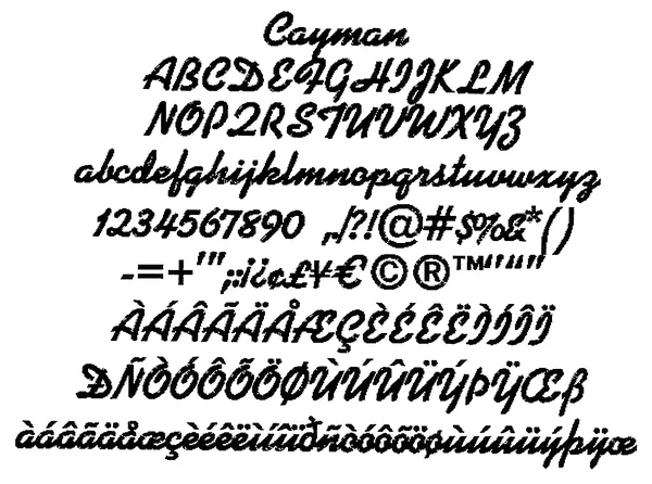 Cayman stitched embroidery sample