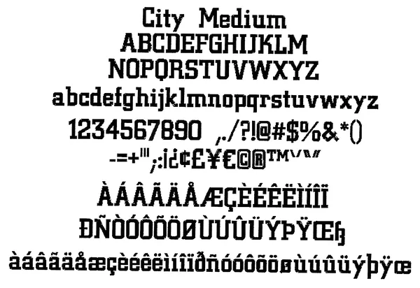 City Medium stitched embroidery sample