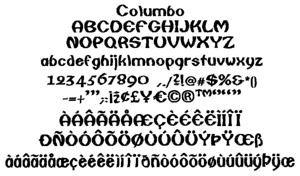 Columbo stitched embroidery sample