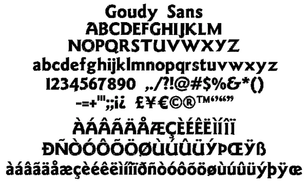 Goudy Sans stitched embroidery sample