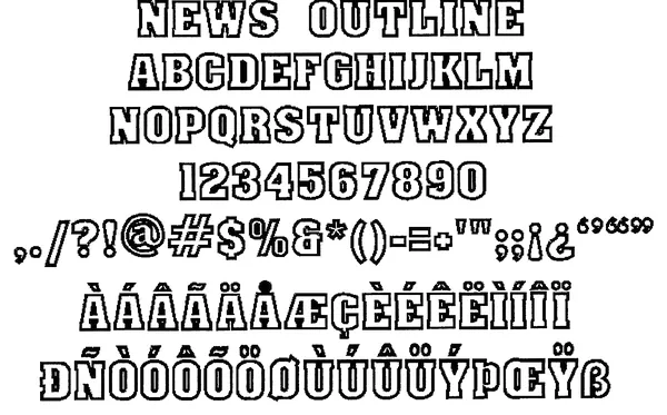 News Outline stitched embroidery sample