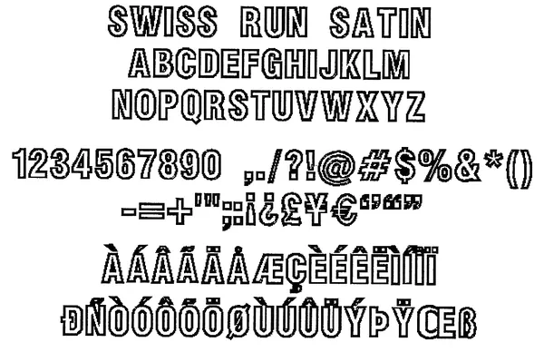 Swiss Run Satin stitched embroidery sample