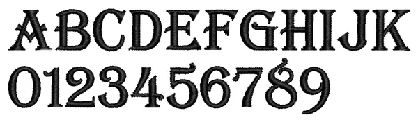 Algerian lettering sample: ABCDEF abcdef 0123456789