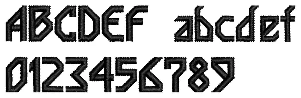 Angle Block lettering sample: ABCDEF abcdef 0123456789