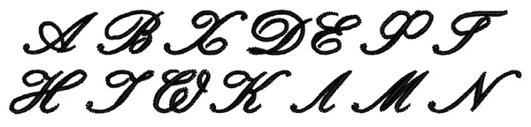 Greek Script lettering sample: ABCDEF abcdef 0123456789
