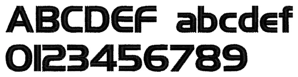 Handel Gothic lettering sample: ABCDEF abcdef 0123456789