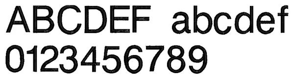 Helvetica lettering sample: ABCDEF abcdef 0123456789