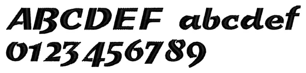 Speedy lettering sample: ABCDEF abcdef 0123456789