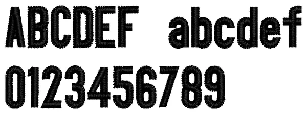 Super Block lettering sample: ABCDEF abcdef 0123456789